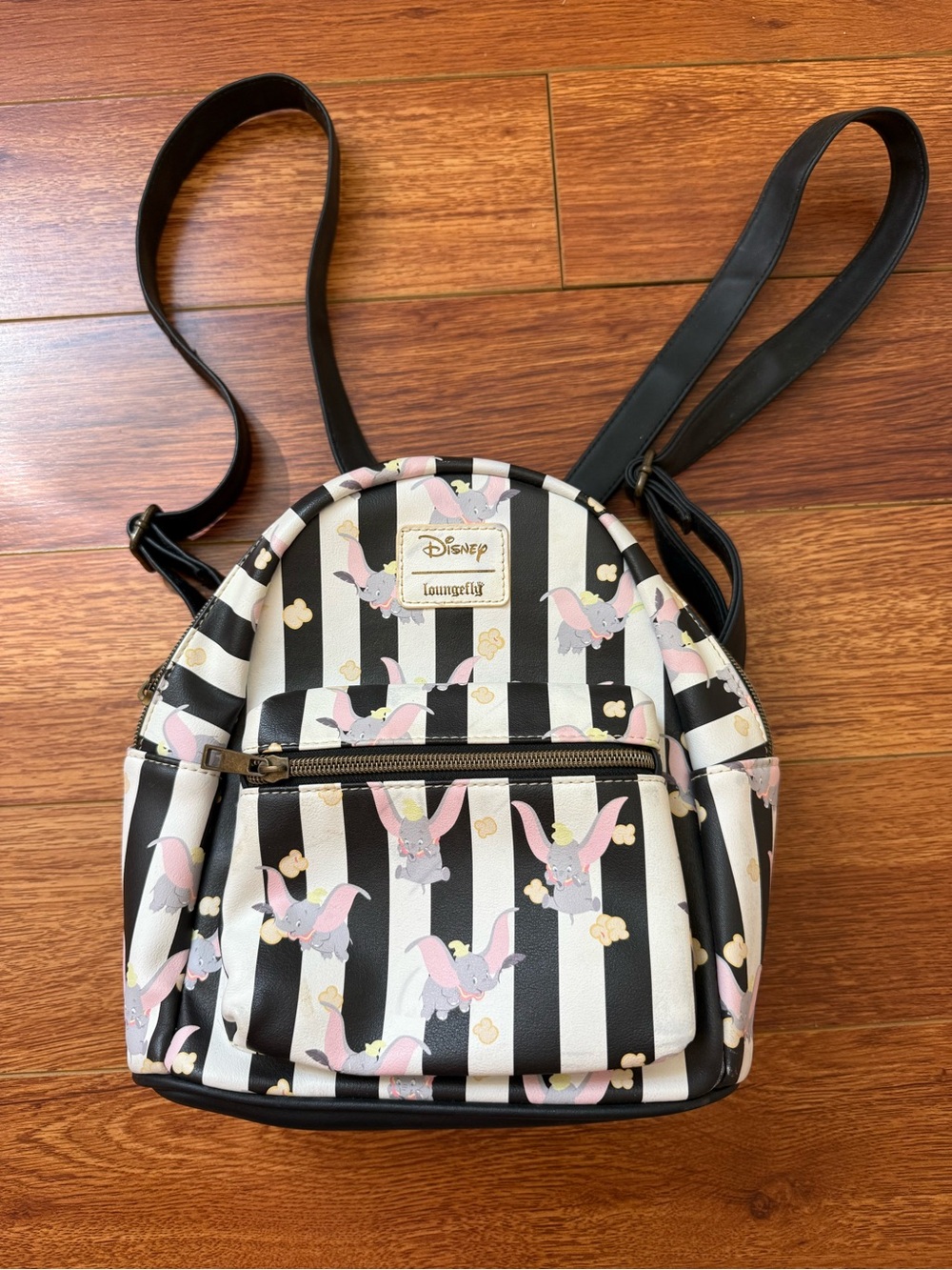 Loungefly Disney Dumbo Popcorn Black White Stripe Mini Backpack Bag Purse
